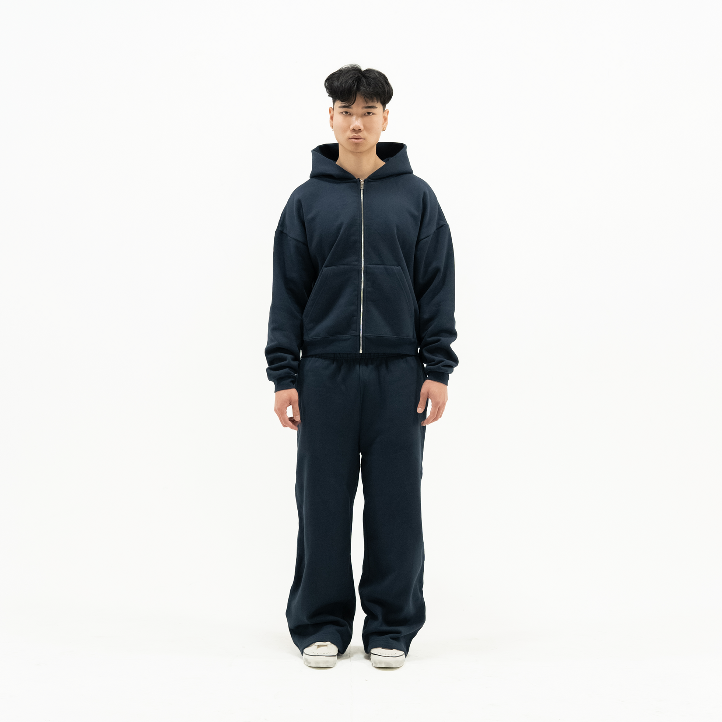 600 GSM 'Dark Navy' Zip-Up Hoodie