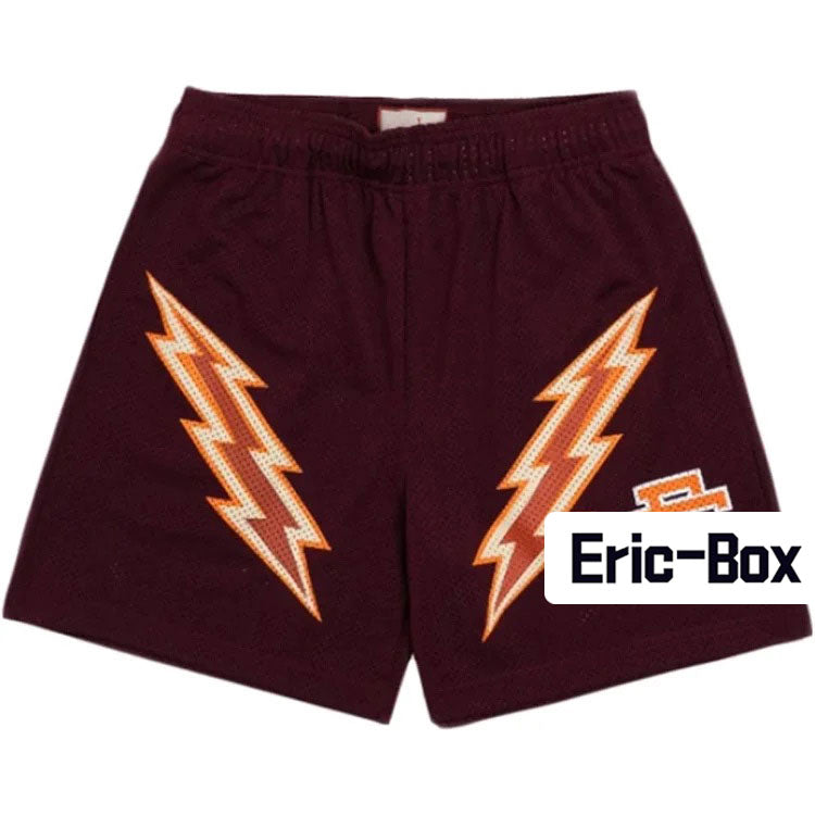 Red Wine Lightning Mesh Shorts