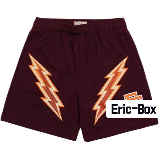 Red Wine Lightning Mesh Shorts